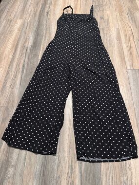 Old Navy Black Polka Dot Wide-Leg Jumpsuit